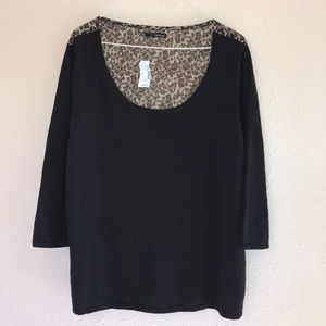 MAURICES | Leopard Sheer Back 3/4 Sleeves Sweater